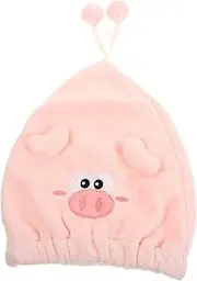 BESTYASH Cute Cartoon Hair Drying Towel Cap for Women and Absorbent Quick Dry Coral Fleece Shower Cap with Fine Embroidery for Wet Hair Versatile Use for Bathing and Face Washing