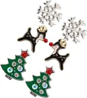 [SHERCHPRY] Fashionable Christmas Ear Studs Elk Trees Snowflake Jewelry Earring Decor for All Occasions