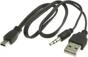 New USB2.0 Charging Cord to Mini B Male and 3.5mm Jack Plug Audio mini USB