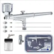 Master Airbrush SB844-SET Universal Precision Dual-Action Side Bowl Gravity & Syphon Airbrush Professional Set