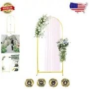 7.2FT Adjustable Gold Metal Wedding Arch Backdrop Stand for Elegant Celebrations