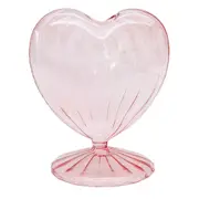 Urban Glass Heart Bud Flower Vase Pink 11cm Decorative Home Shelf Decor