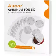 120pcs Aluminum Foil Seal Lids for Reusable Nespresso Vertuo Pods, Compatible wi