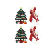 2Pcs Removable Reusable Christmas Decorations Window Clings Stickers Christmas Windows Static Stickers Clings-Style 1