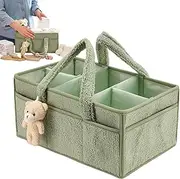 Diaper Caddy - Diaper Caddy Basket with Plush Toy | Portable Plush Storage Basket with Bear Nursery Changing Tote for Home Bedsides Showers