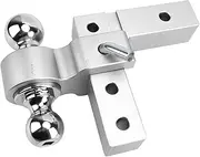 Towing Trailer Hitch 6 Drop Rust Proof Universal High Strength Trailer Hitch Ball Mount with Aluminum Locking Pin (Silver)