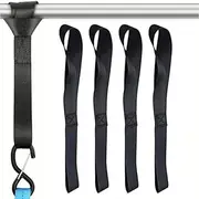 Soft Loop Tie Down Straps, 4Pack Heavy Duty Tie Down Loops for Securing ATV, UTV, Motorcycles, Scooters, Dirt Bikes Equipment Black Soft Loops Black