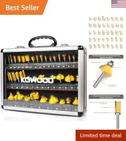 Router Bits Set of 40 Pieces, 1/4 Inch Shank, 40A Expert Router Bit Kit.