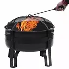 JUMBUCK® Large Firepit Fire Pit Cauldron Design Steel Outdoor + Spark Lid + Tool