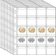 YQkangzhu 10 Sheets 20 Pocket Coin Collection Album, Coin Collecting Pages, Coin Collection Supplies, Coin Storage Pages for Collectors, Coin Holder Album Book, Coin Binder Inserts Sleeves with 9 Hole