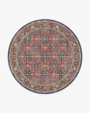 245' Round | Machine Washable Runner Rug | Kid & Pet Friendly | Indoor Rug | Alessia Royal Red Rug | Ruggable