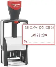 Heavy Duty Date Stamp with Revised Self Inking Stamp - RED Ink