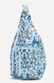 Vera Bradley Reactive Large Sling Backpack, Mint Sea Life Seahorse, Turtles NWT