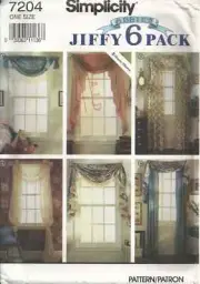 SIMPLICITY 7204 Abbie's Jiffy 6 Pack WINDOW TREATMENTS SEWING PATTERN VINTAGE
