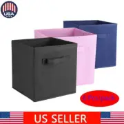 6pcs Square Fabric Canvas Storage Box Folding Toys Clothes Bedroom