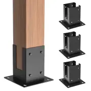 4×4" Post Base 4PCS Deck Post Brackets,Heavy Duty Powder-Coated Steel Post