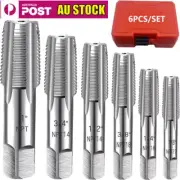 6-Piece NPT Pipe Tap Set 1" 3/4" 1/2" 3/8" 1/4" 1/8" NPT Tap Set Carbon Steel