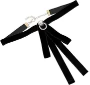 [LIFKOME] Elegant Pure Uniform Tie Faux Pearl Design Simple Bow Tie for Weddings Proms and Special Events