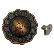4 Pack Copper Flower Screw Back Conchos - 3/4"