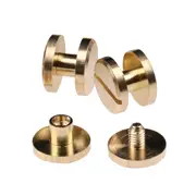 Brass Chicago Screws Leather Rivets Belt Craft Nail Stud Head Round Binding Fasteners Strap Sturdy Backscrews Flat Golden M10 X 6mm Solid