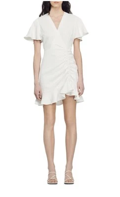 NWT - Sandro Paris Albi v-neck mini dress. Size 34 FR (2-US)