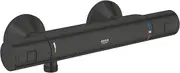 GROHE Precision 345942430 Shower Tap with Scalding Protection, Water-Saving (Safety Lock at 38 °C, with Backflow Preventer, EcoButton as Water Saving Button) Matte Black