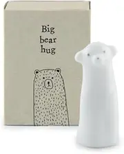 East of India Mini Porcelain Matchbox - Big Bear Hug: Adorable Keepsake Gift, Charming Porcelain Box with Heartwarming Message, Perfect for Expressing Love and Comfort