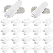 20 Pairs Open Toe Disposable Slippers Non-slip Spa White Hotel Guest Unisex Travel for Women Men Home Massage