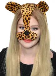 Leopard Ears and Nose Headband Costume Accessory