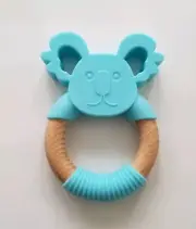 Organic Baby Teether Toy- SPA and BPA-Free Silicone - Blue Kaola