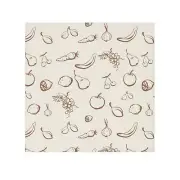 Organic Cotton Face Towel - Vintage Fruit Pattern, Spa Gift, Eco-Friendly,