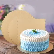 Cake Board cardboard base golden 6"/8" inch round with tab handle square (6 pcs)