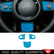 For Mini Cooper Countryman R60 Blue Suede Steering Wheel Button Cover Trim 3PCS (for: Mini)