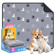 Washable Pee Pads for Dogs, 2 Pack Reusable Puppy Pads, Waterproof Pet Pee Pa...