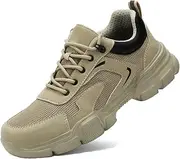 [BIAJIAZHUA] Steel Toe Sneakers for Women Anti-Puncture Anti-Smash Anti-Colision, Non Slip Steel Toe Shoes with Slip-Resistant Outsole, Indestructible Steel Toe Boots for Men(9)