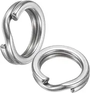 uxcell Split Rings Fishing [80PCS] - Stainless Steel Flattened Terminal Tackle Connector Lure Snap Split Ring Use for Freshwater Saltwater Loop - [6# 37kg] Tackle Hook Line Connector