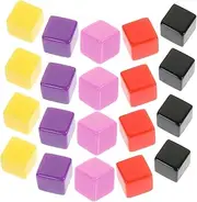KONTONTY 30pcs DIY Blank Dice Blocks for Games Lightweight Unfinished Plastic Dice for Party Activities Math Teaching and Craft Projects
