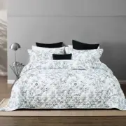 NNEDSZ Bianca Gracie White Floral Printed Quilted Bedspread Set King Single