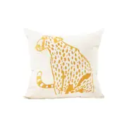 SOGA 45cm White Throw Pillow – Light Luxury with Golden Leopard Design