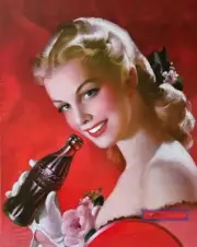 Have A Coke Red Dress Lady Vintage 23 x 29 Poster