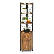 6-Tier Corner Shelf Standing Bookcase Display Storage Rack Plant Stand
