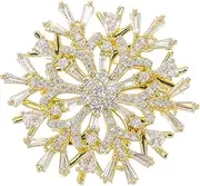 [Jntahecg] Artificial Diamond Snowflake Brooch - Elegant Lapel Pin for Hat or Shirt for Woman.