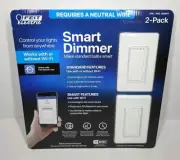 2 Pack Feit Electric Wi-Fi Smart Dimmer 3 Way Single Pole Switch 1528977