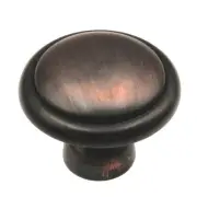 10 Pack Warwick Traditional Oil-Rubbed Bronze 1 1/4" Ringed Cabinet Knob Pull DH