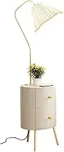 Indoor Floor Lamps Floor Lamp with USB Charging Ports, Standing Reading Lamp with Table, Fabric Shade for Living Room and Bedroom Standing Lamp
