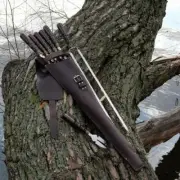 Set of handmade "Nut" skewers in a leather quiver | Set of forged barbecue skewe