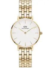 [Daniel Wellington] Petite 28mm 5-Link White Dial Watch in Gold