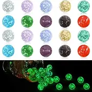 Dncvb Glass Marbles Pack of 20 Super Bright Marbles Glow in The Dark 16 mm Marbles Children, Colourful Glass Marbles for Marble Game Children, Marble Track Game, Home Decoration