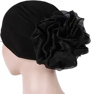 [Whyzsjnclg] Muslim Hijab Turban Elastic Head Scarf Wrap for Women Chemo Cap for Eid Headwear Women Black Muslim Hijab Turban