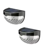 Solar Fence Deck Light, Decorative Lamp, Outdoor Garden 6 LED - 2 Lamps BRIGHT